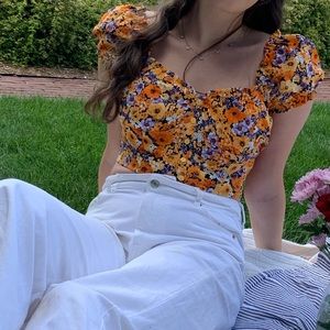 Orange floral top